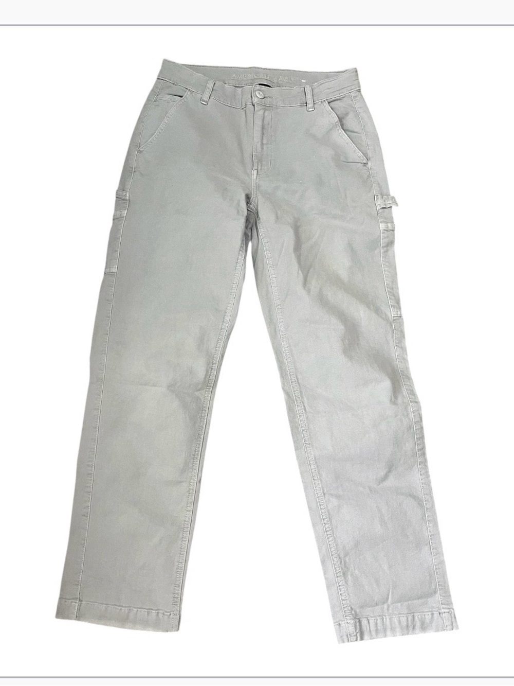 American Eagle Grey High Rise Straight Utility Carpenter Pants Size 6 Short